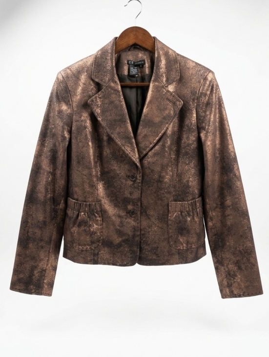 C&E studio Jackets & Blazers - Vintage Metallic Bronze Textured Blazer Jacket - C9 by Champion Size 6